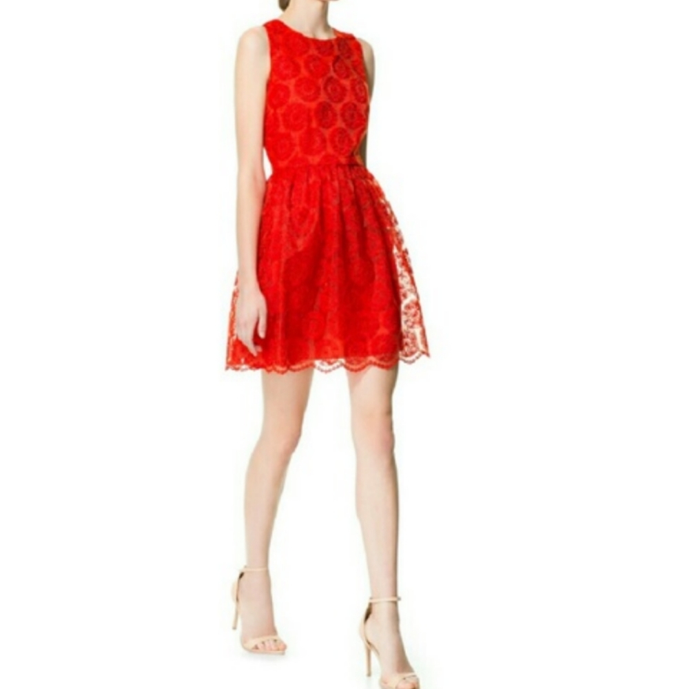 Zara Red Lace Dress
